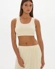 La Palma Cropped Tank Top - Butter