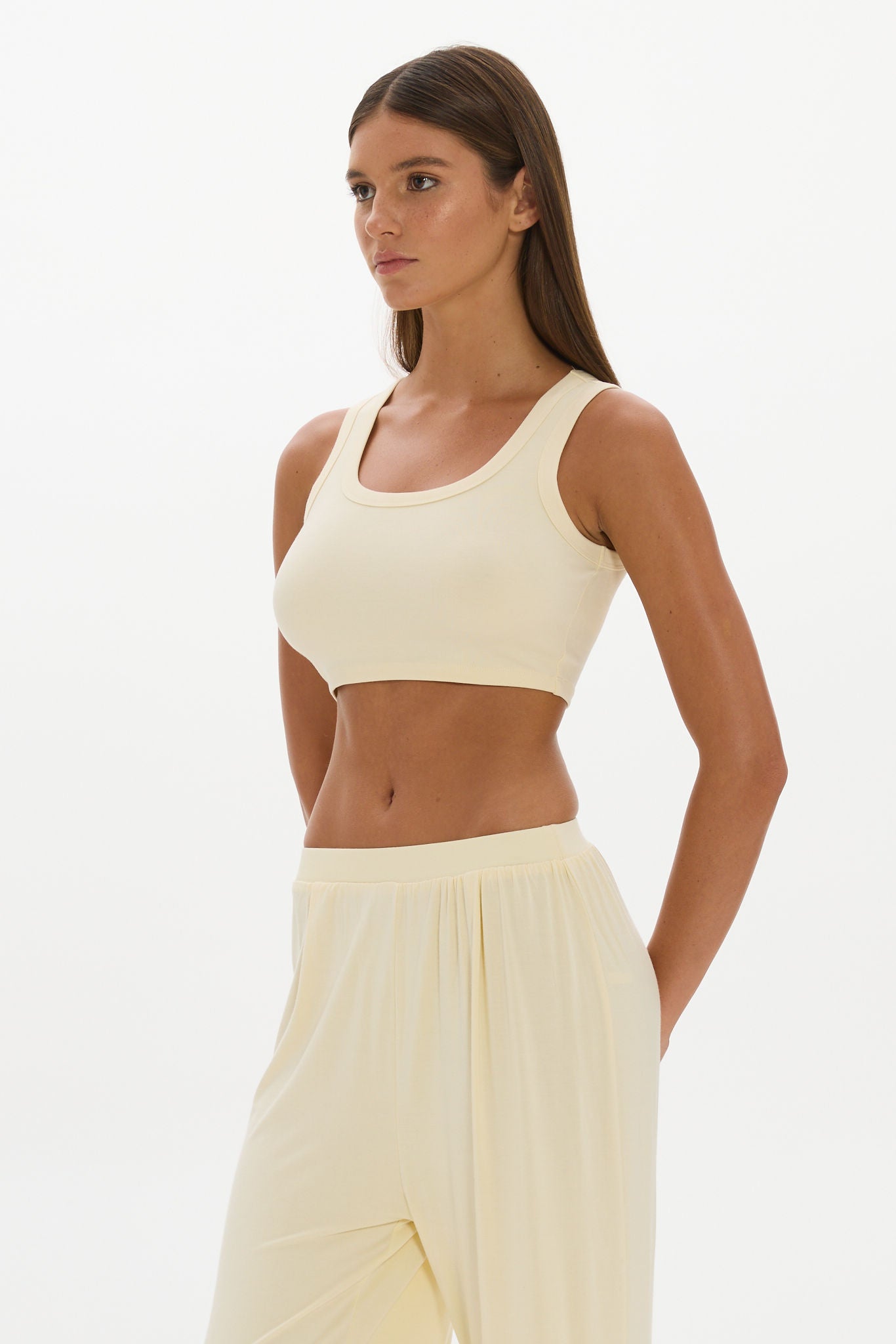 La Palma Cropped Tank Top - Butter