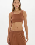 La Palma Cropped Tank Top - Earth