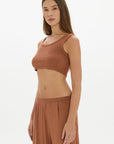 La Palma Cropped Tank Top - Earth