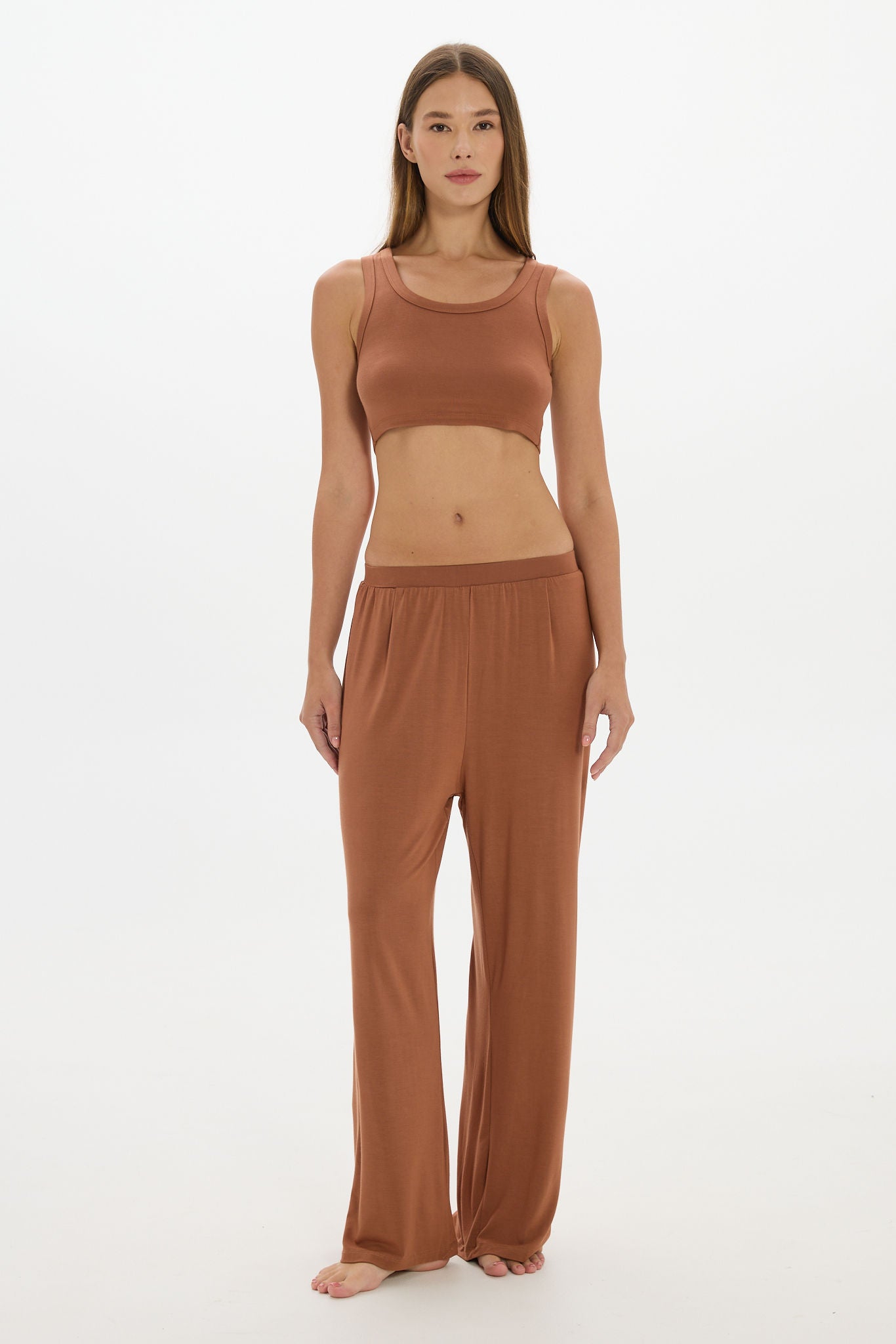 La Palma Cropped Tank Top - Earth
