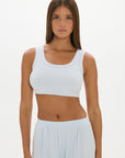 La Palma Cropped Tank Top - Pale Azure