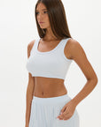 La Palma Cropped Tank Top - Pale Azure