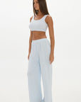 La Palma Cropped Tank Top - Pale Azure