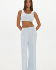 La Palma Cropped Tank Top - Pale Azure
