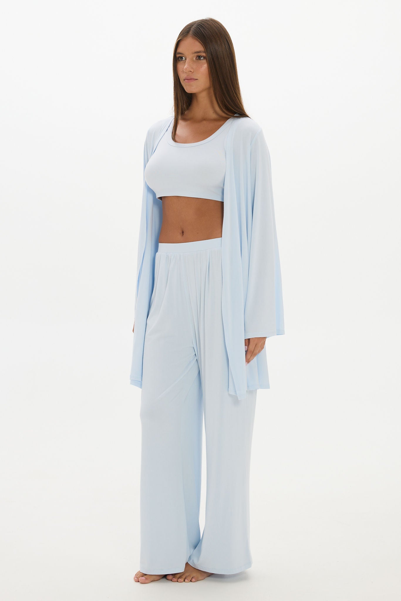 La Palma Light Lounge Robe - Pale Azure