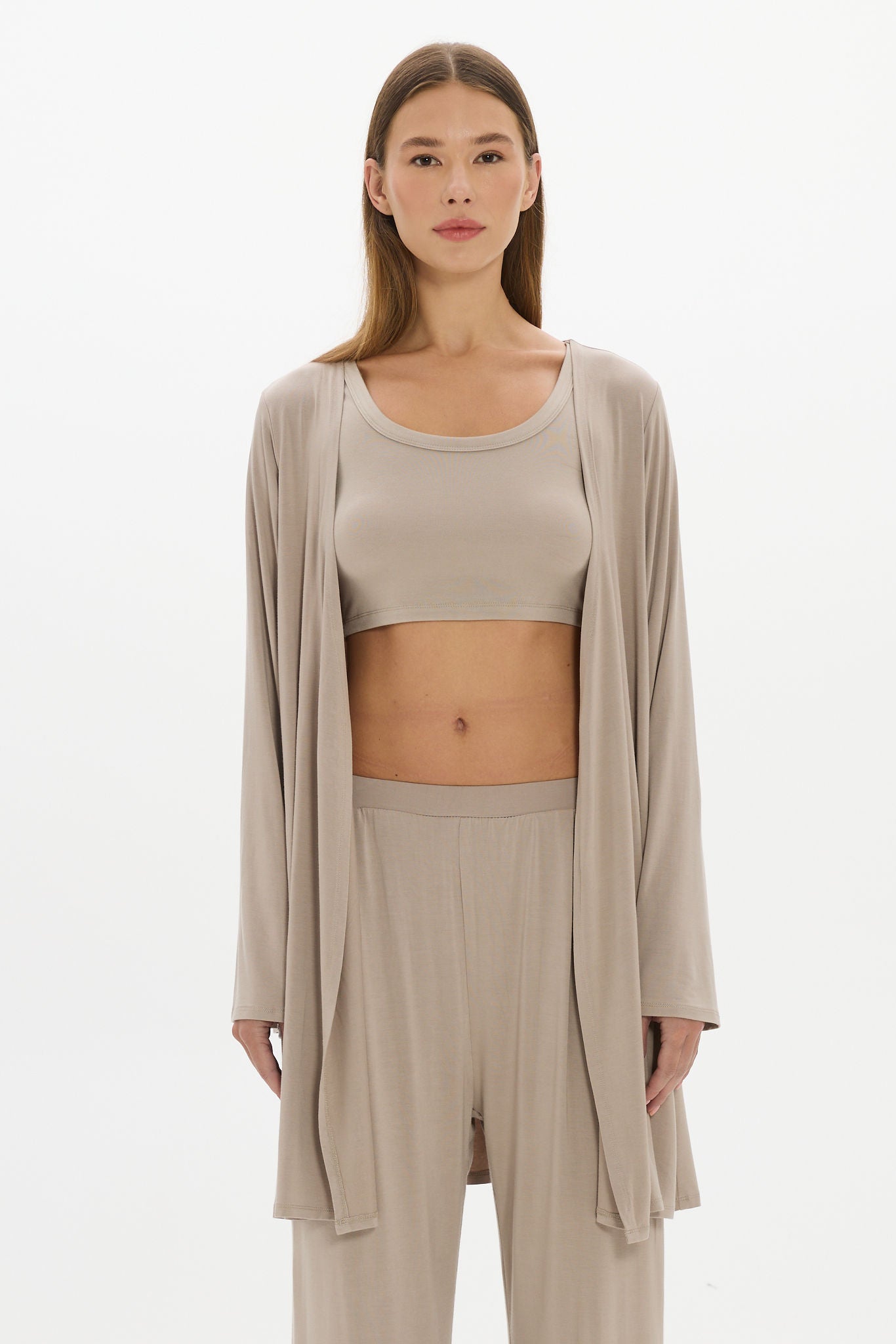 La Palma Light Lounge Robe - Taupe