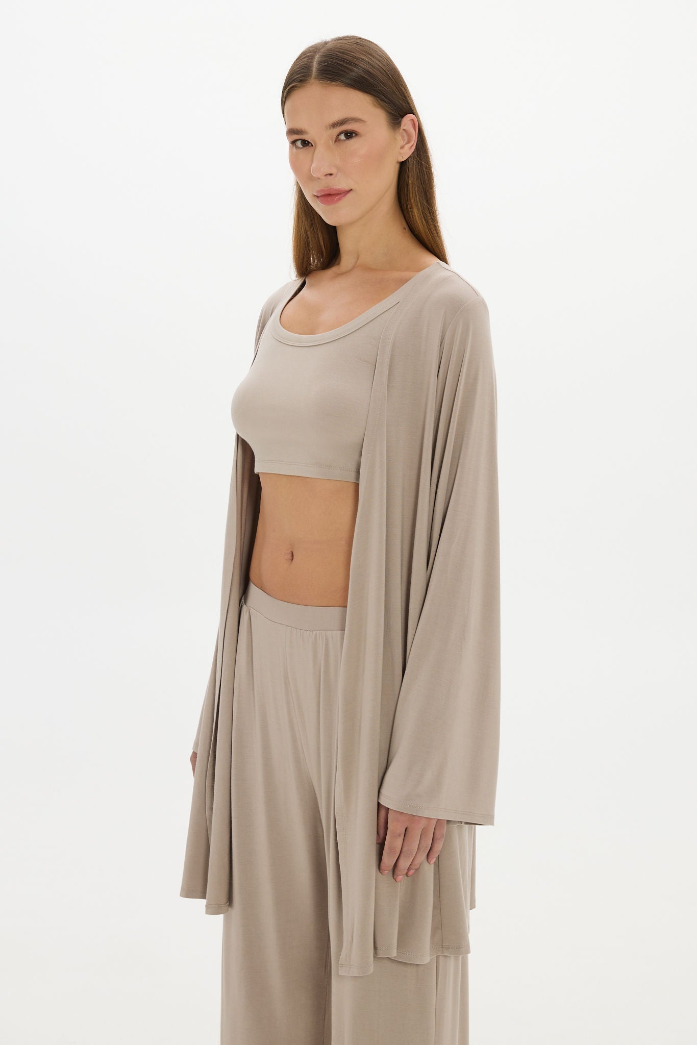 La Palma Light Lounge Robe - Taupe
