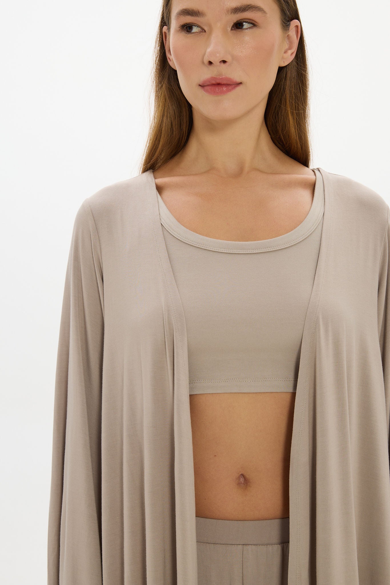 La Palma Light Lounge Robe - Taupe
