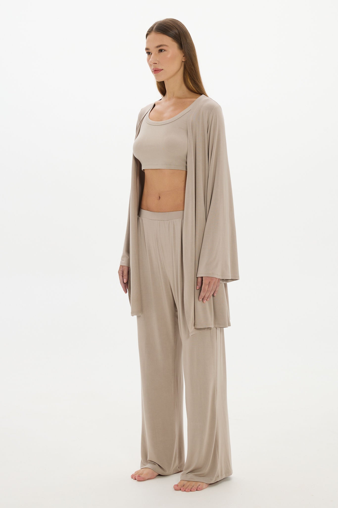 La Palma Light Lounge Robe - Taupe