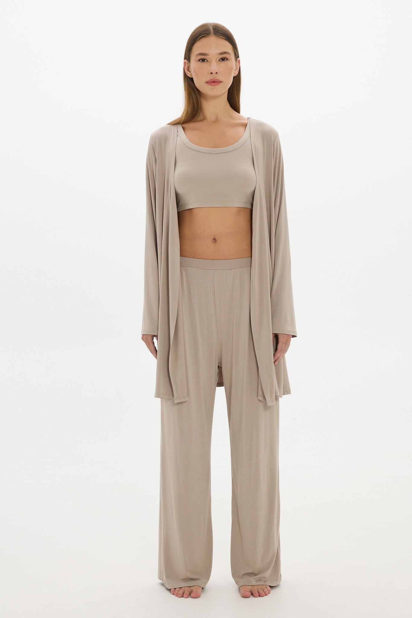 La Palma Light Lounge Robe - Taupe