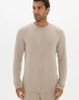La Palma Crew Neck Long Sleeve T-Shirt - Taupe
