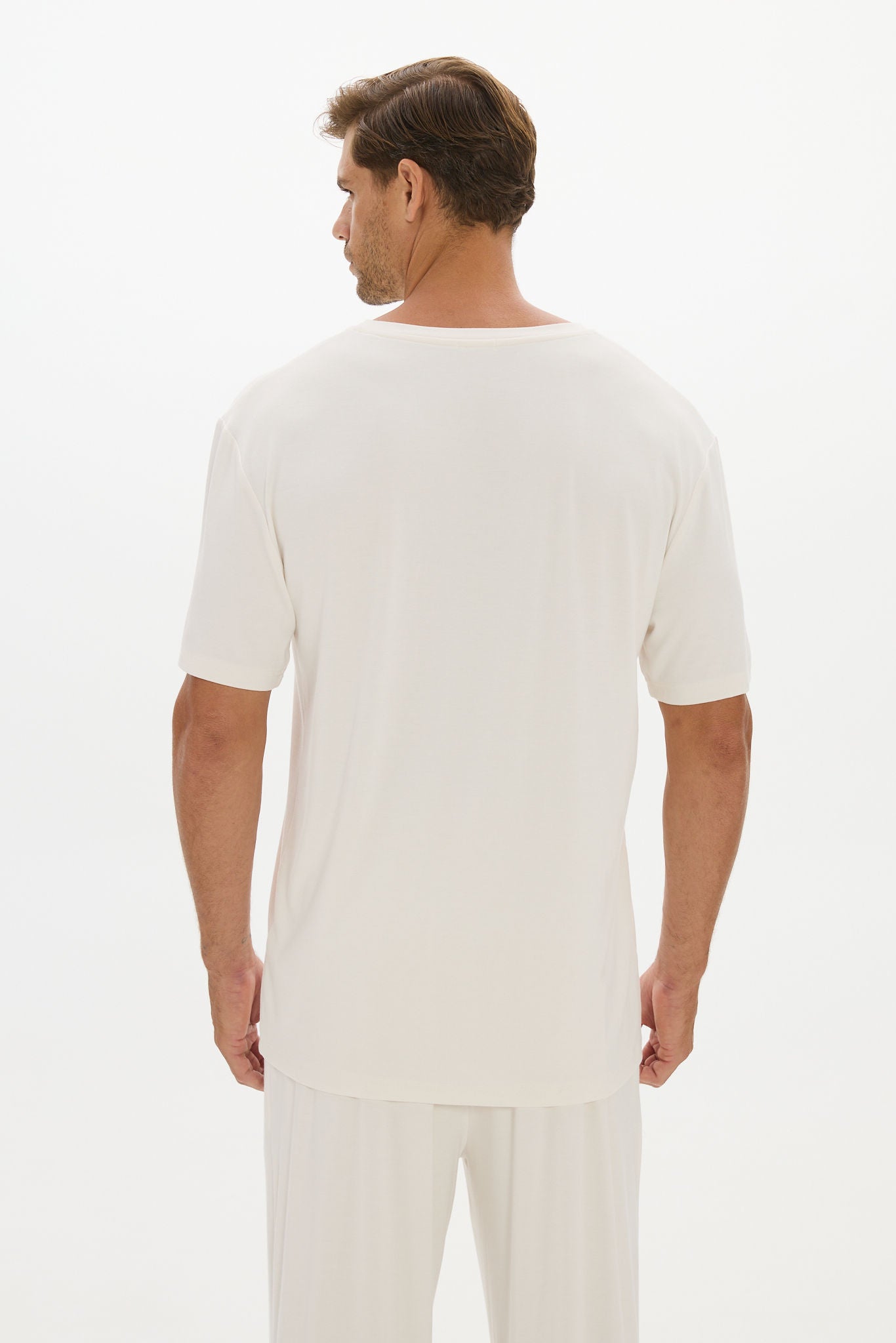 La Palma V-neck T Shirt - Cream