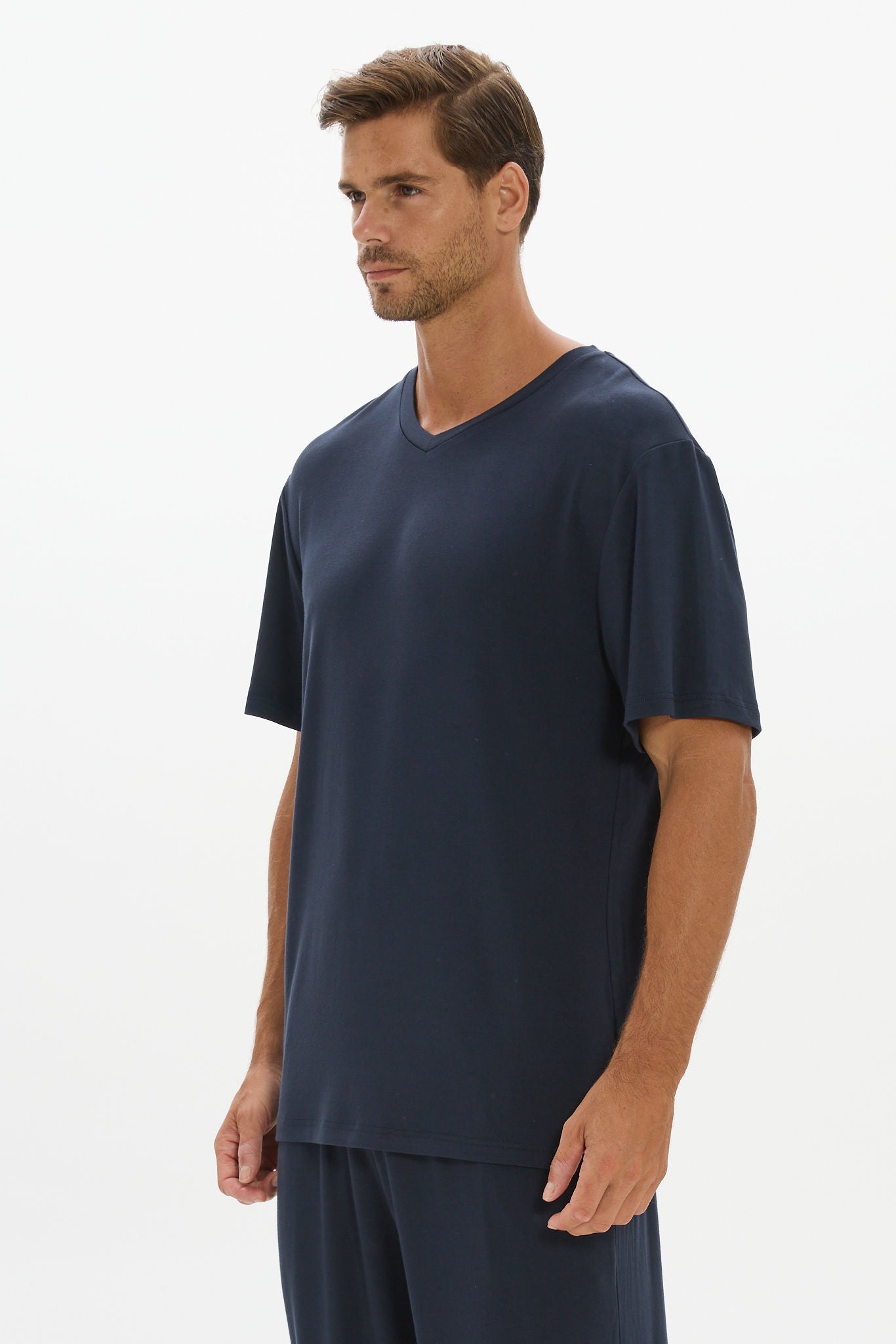 La Palma V-neck T Shirt - Midnight Navy