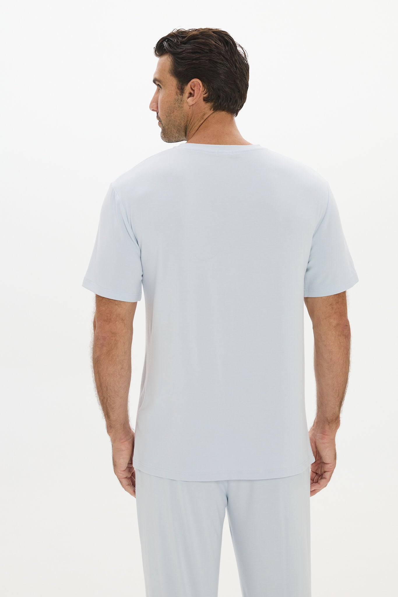 La Palma V-neck T Shirt - Pale Azure