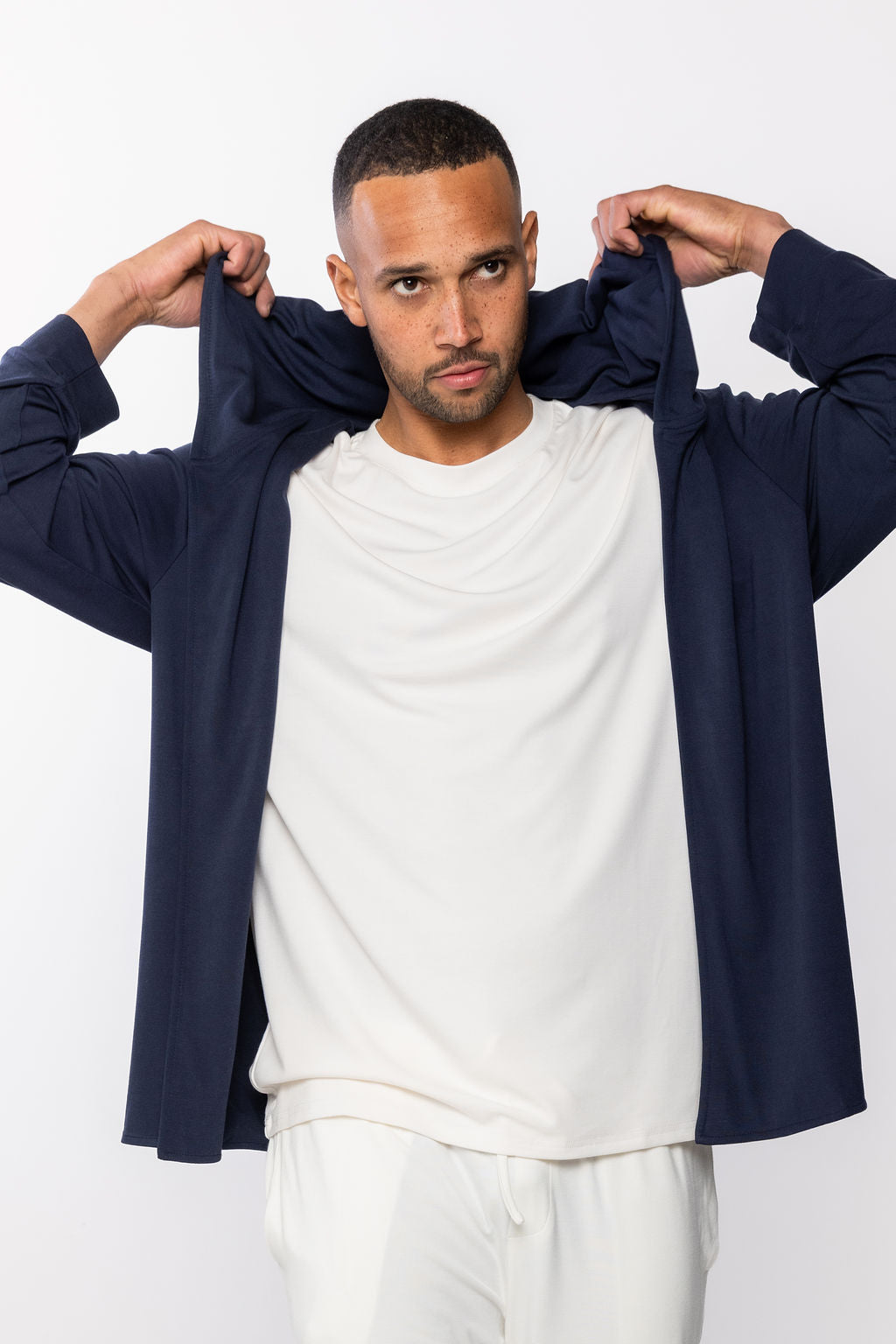 Sweat à capuche ouvert Lounge - Bleu marine