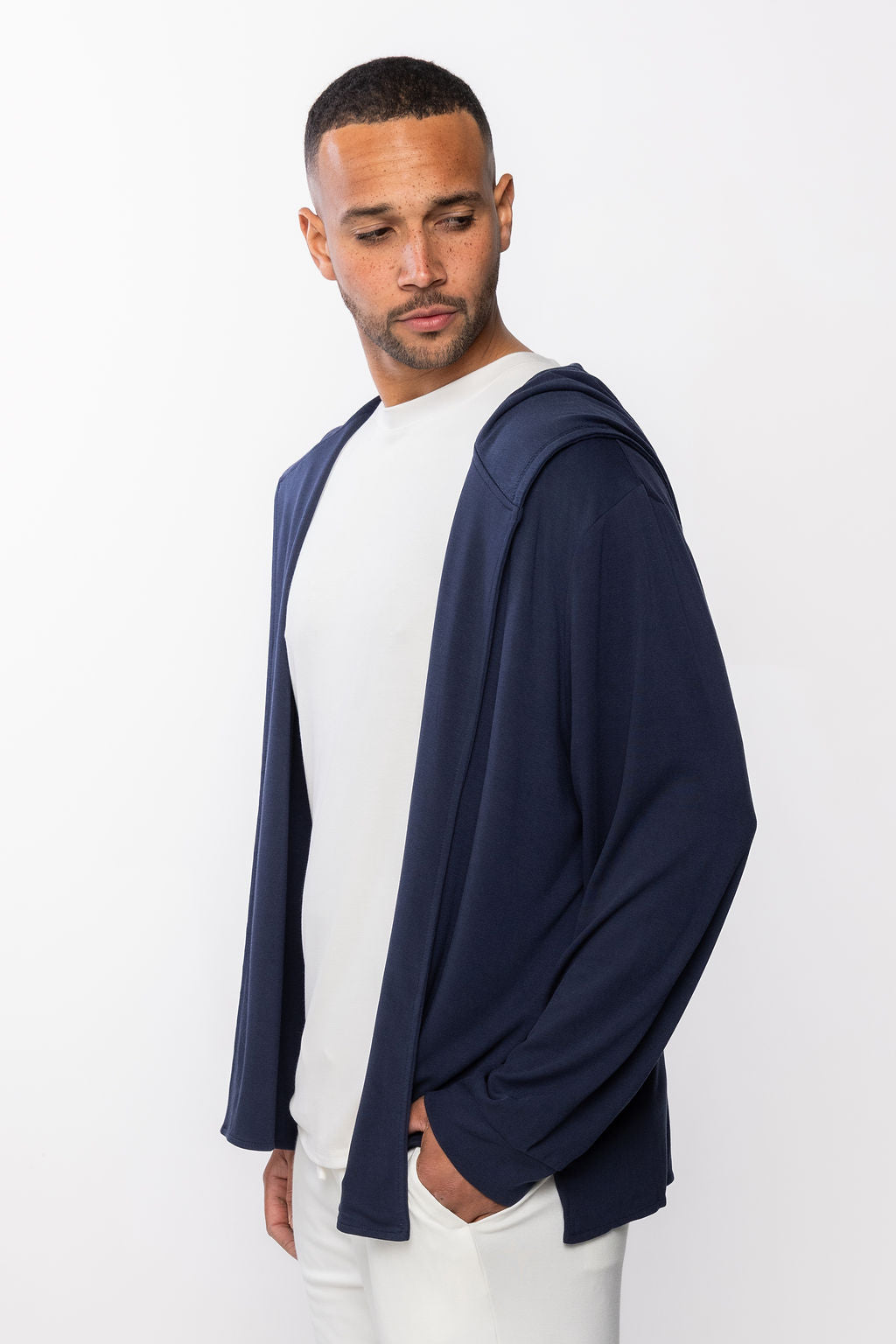 Sweat à capuche ouvert Lounge - Bleu marine