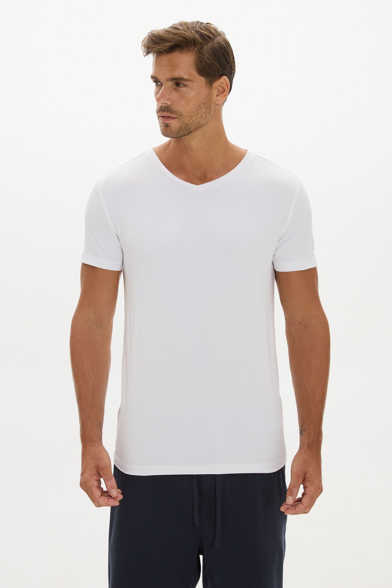 V-neck Undershirt - White