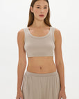 La Palma Cropped Tank Top - Taupe