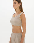 La Palma Cropped Tank Top - Taupe