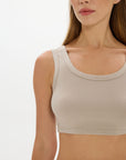 La Palma Cropped Tank Top - Taupe
