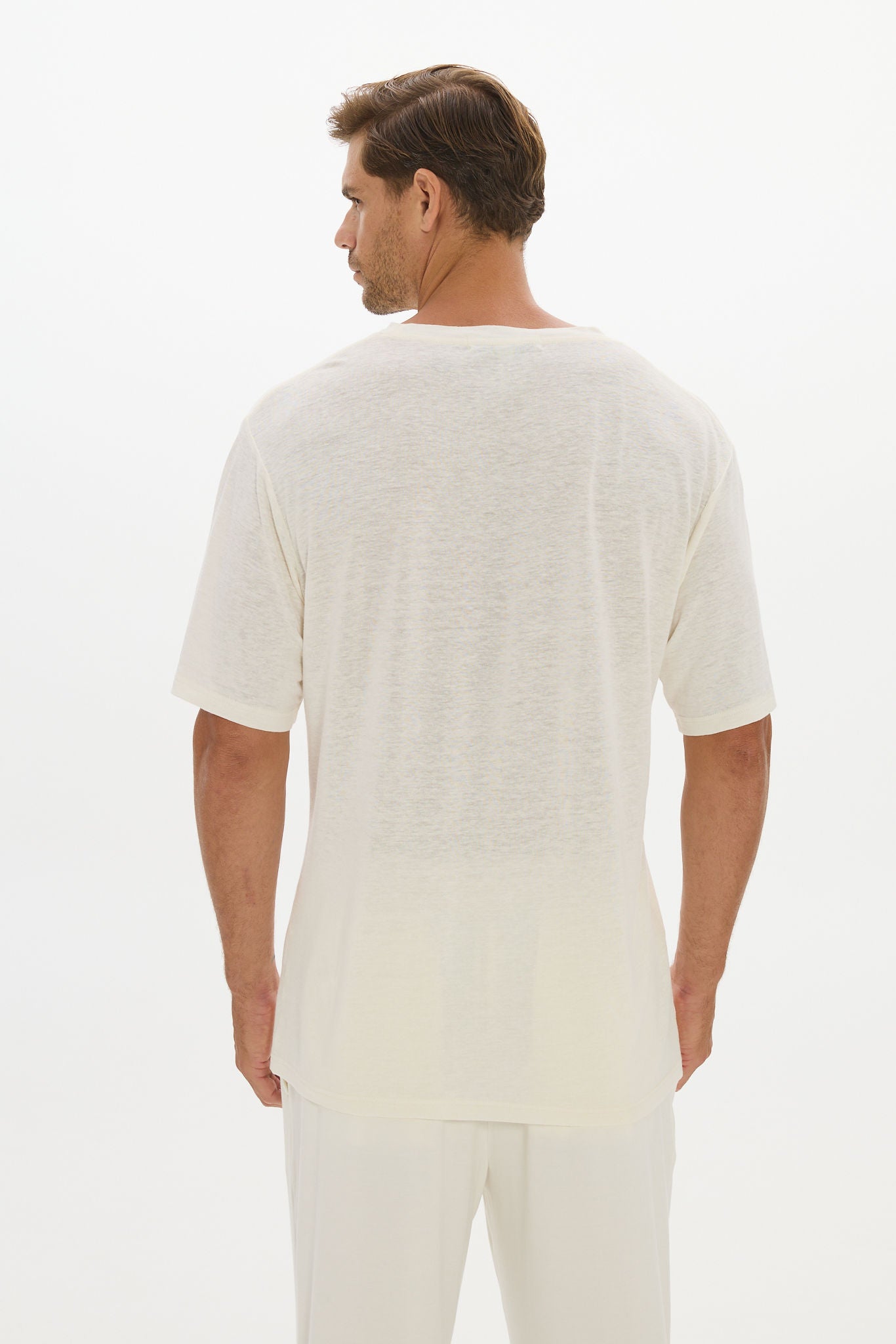 Soft Linen Jersey T-Shirt - Cream