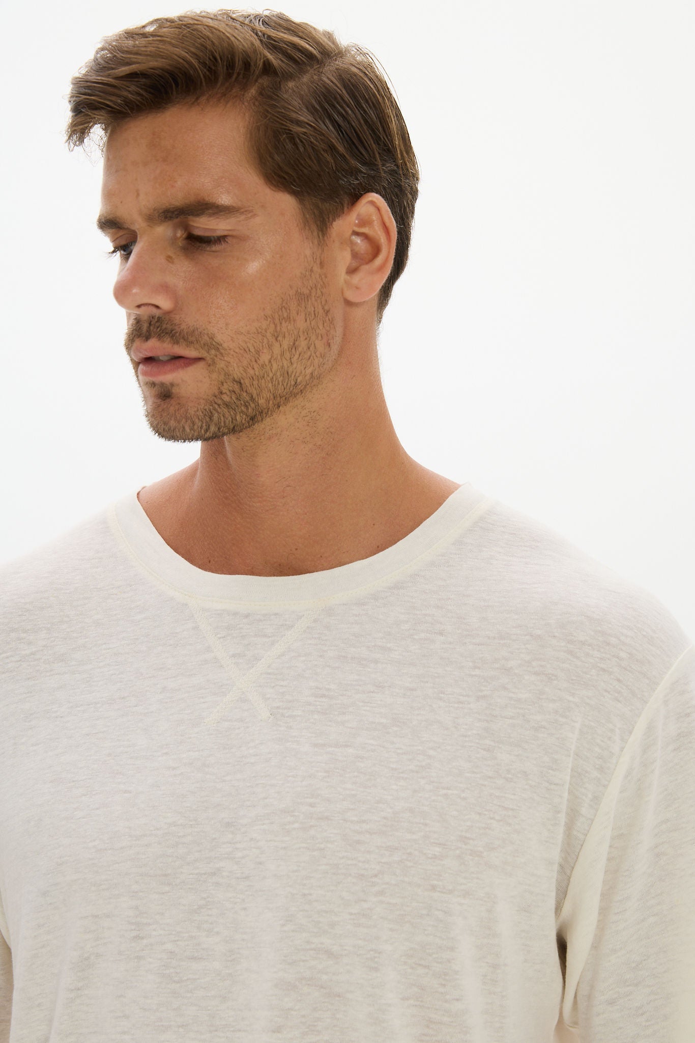 Soft Linen Jersey T-Shirt - Cream