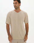 Soft Linen Jersey T-Shirt - Taupe