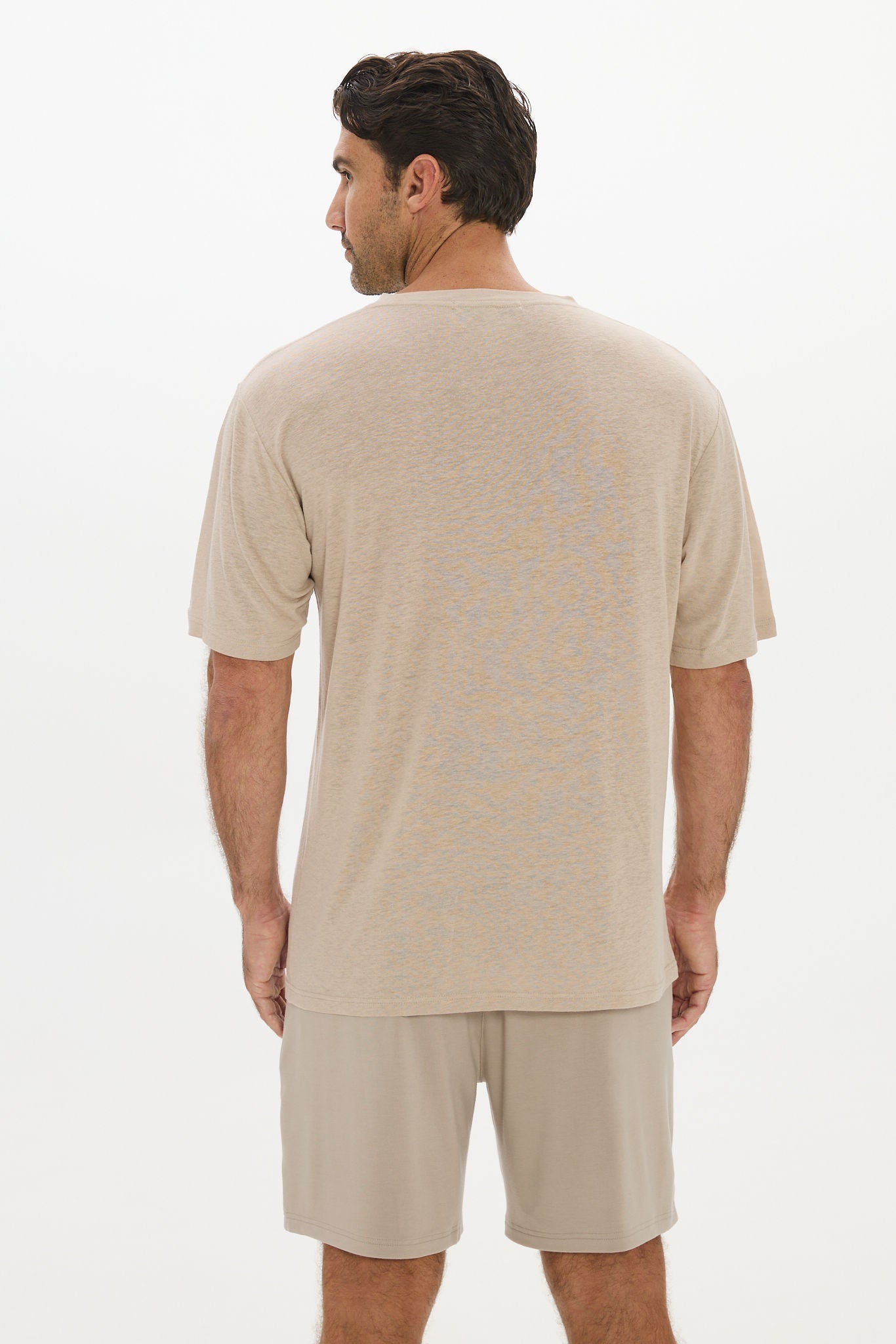 Soft Linen Jersey T-Shirt - Taupe