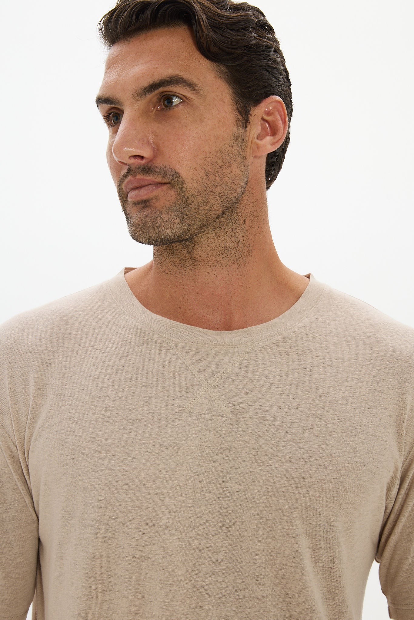 Soft Linen Jersey T-Shirt - Taupe
