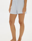 Soft Rib Boyfriend Shorts - Pale Azure