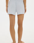 Soft Rib Boyfriend Shorts - Pale Azure
